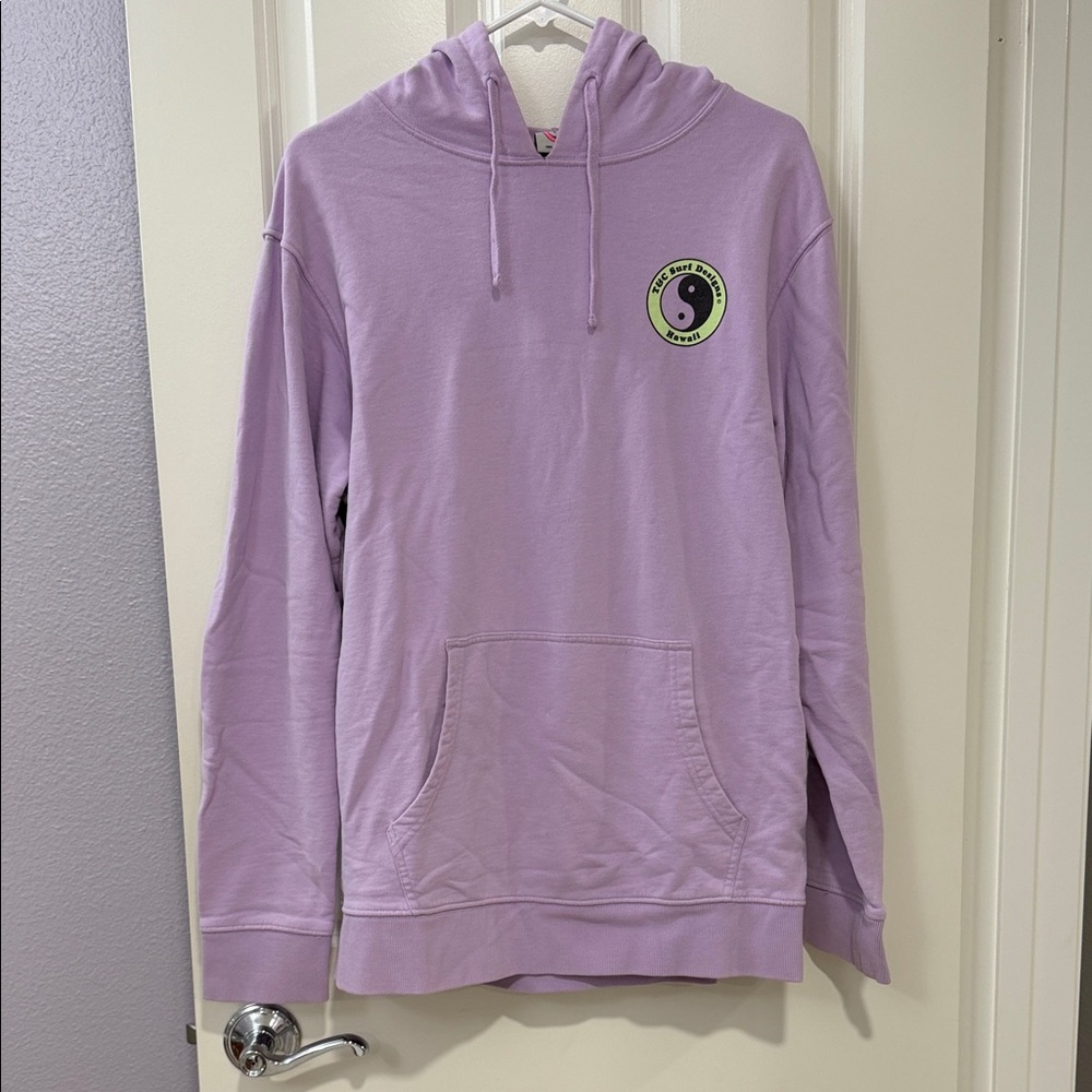 Purple Men's Hoodie with Yin Yang Patch